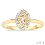 1/6 ctw Double Halo Marquise Shape Petite Round Cut Diamond Fashion Ring in 10K Yellow Gold