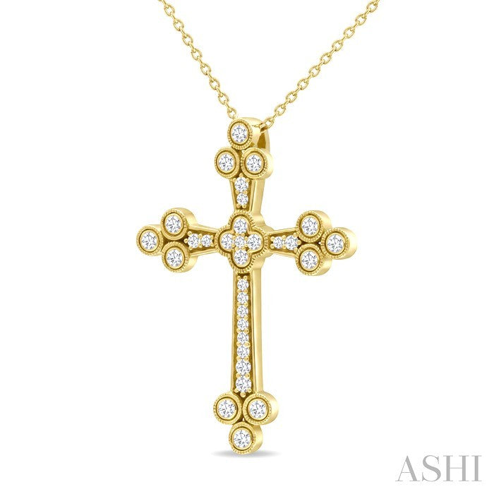 Clover Cross Diamond Fashion Pendant
