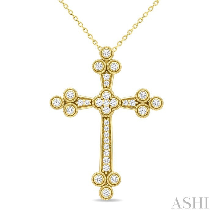 Clover Cross Diamond Fashion Pendant