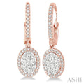 Oval Shape Halo Lovebright Essential Diamond Earrings