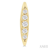 1/10 ctw Petite Boat Shape Round Cut Diamond Fashion Stud Earring in 10K Yellow Gold