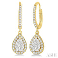 Pear Shape Halo Lovebright Essential Diamond Earrings