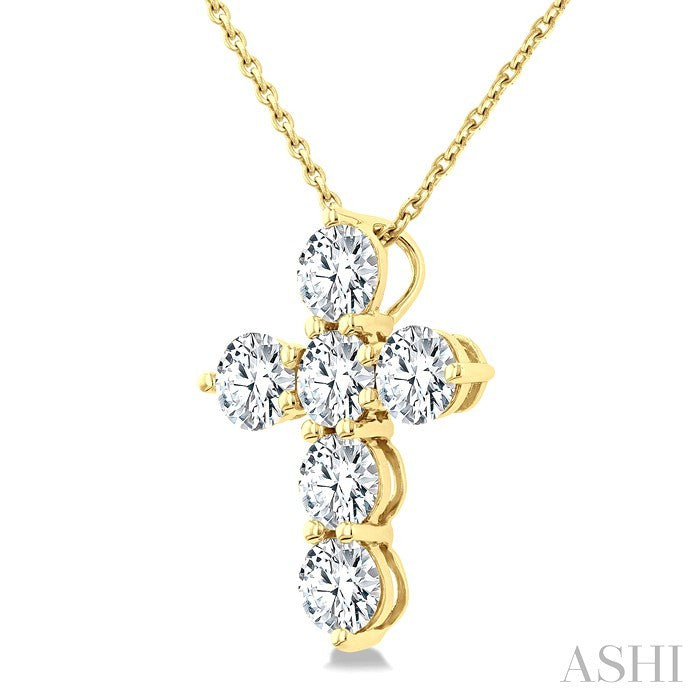 6 Stone Cross Diamond Fashion Pendant