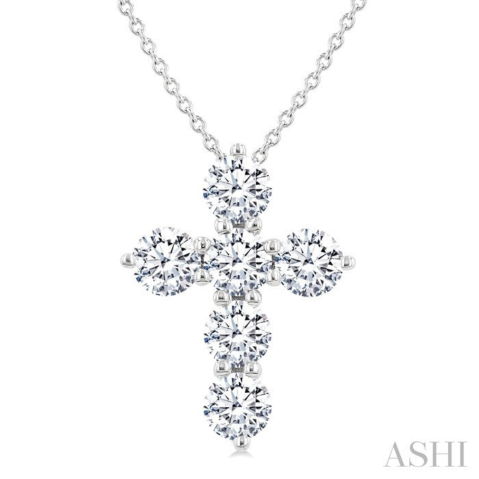 6 Stone Cross Diamond Fashion Pendant