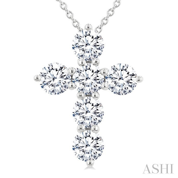 6 Stone Cross Diamond Fashion Pendant