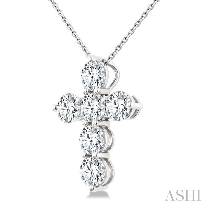 6 Stone Cross Diamond Fashion Pendant