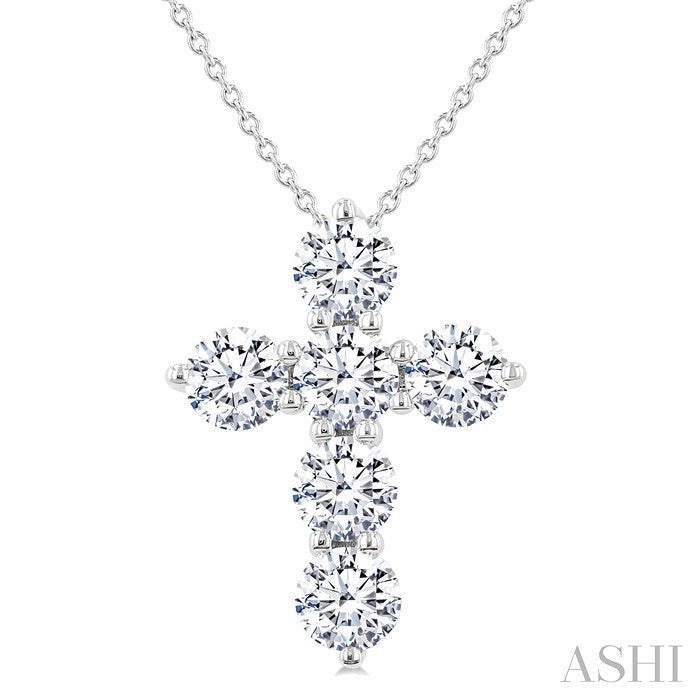 6 Stone Cross Diamond Fashion Pendant