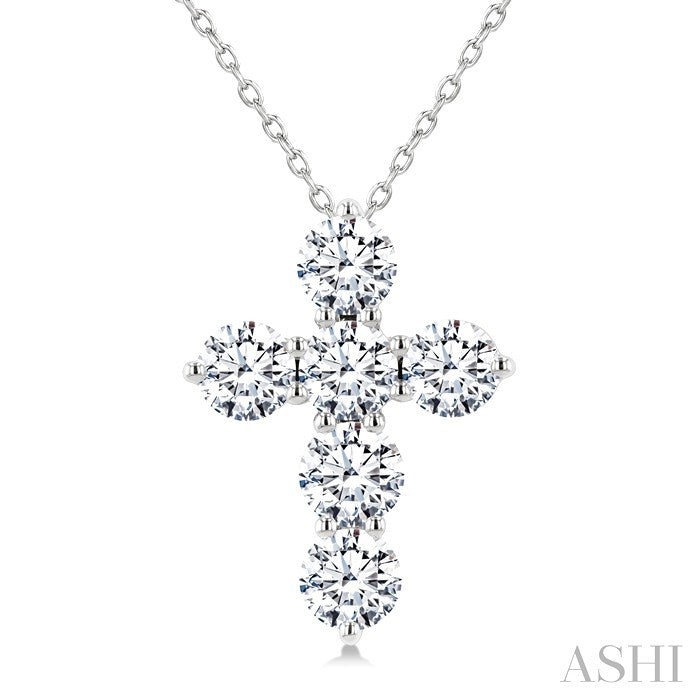 6 Stone Cross Diamond Fashion Pendant