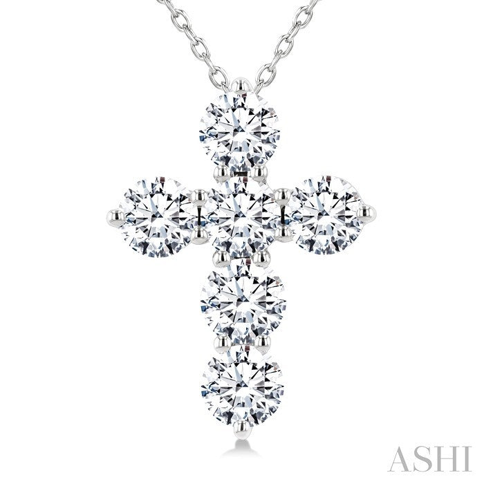 6 Stone Cross Diamond Fashion Pendant