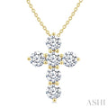 6 Stone Cross Diamond Fashion Pendant