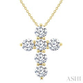 6 Stone Cross Diamond Fashion Pendant
