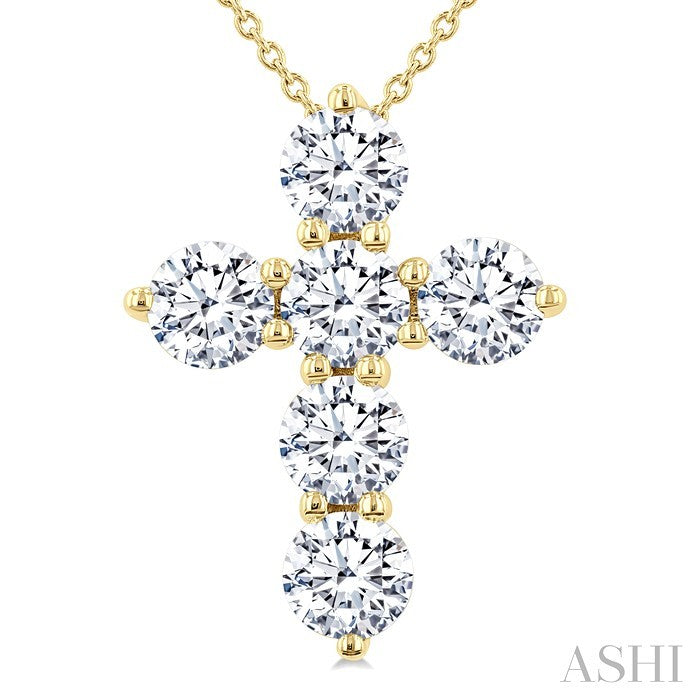 6 Stone Cross Diamond Fashion Pendant