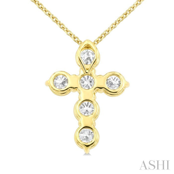 6 Stone Cross Diamond Fashion Pendant