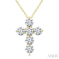 6 Stone Cross Diamond Fashion Pendant