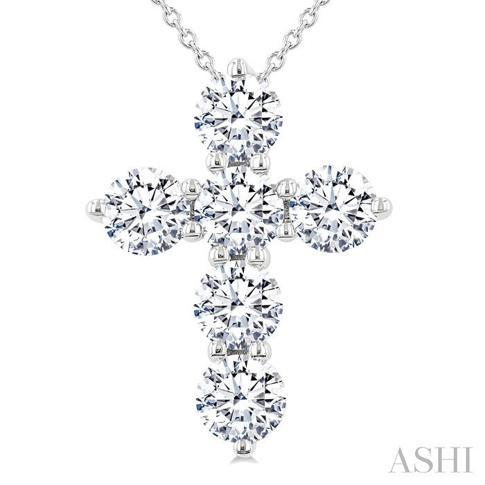 6 Stone Cross Diamond Fashion Pendant