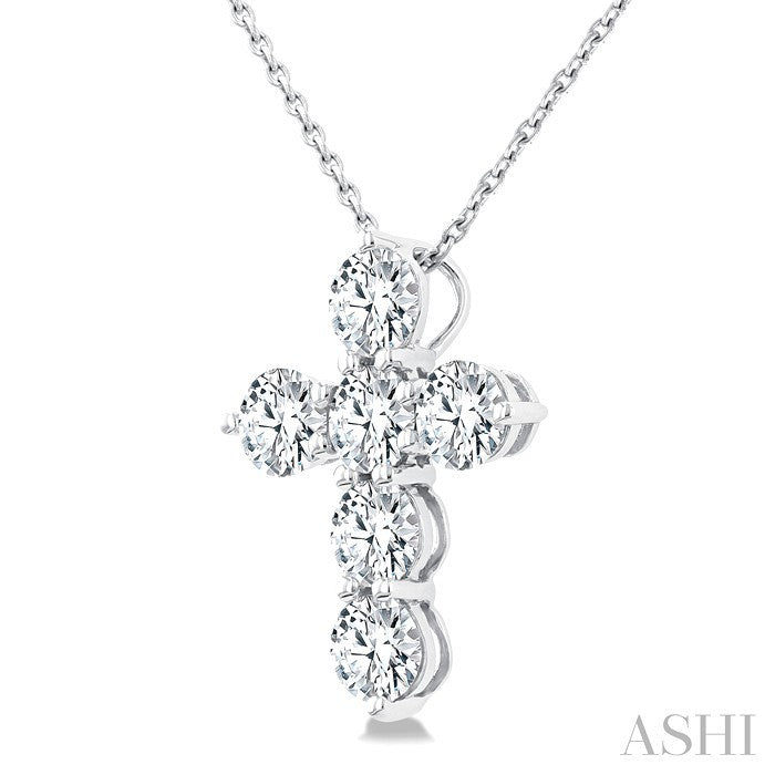 6 Stone Cross Diamond Fashion Pendant