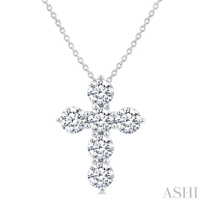6 Stone Cross Diamond Fashion Pendant