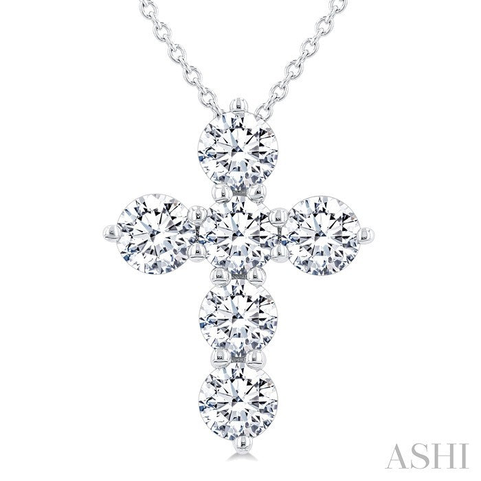 6 Stone Cross Diamond Fashion Pendant