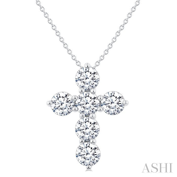 6 Stone Cross Diamond Fashion Pendant
