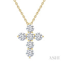 6 Stone Cross Diamond Fashion Pendant