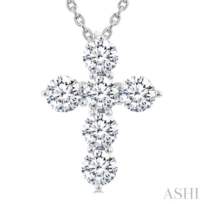 6 Stone Cross Diamond Fashion Pendant
