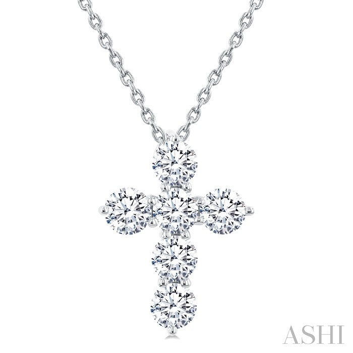 6 Stone Cross Diamond Fashion Pendant