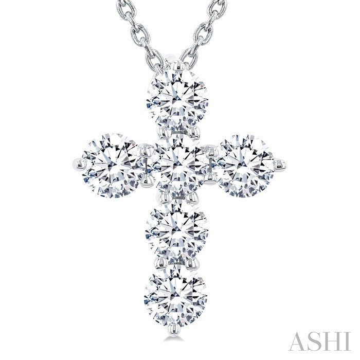 6 Stone Cross Diamond Fashion Pendant
