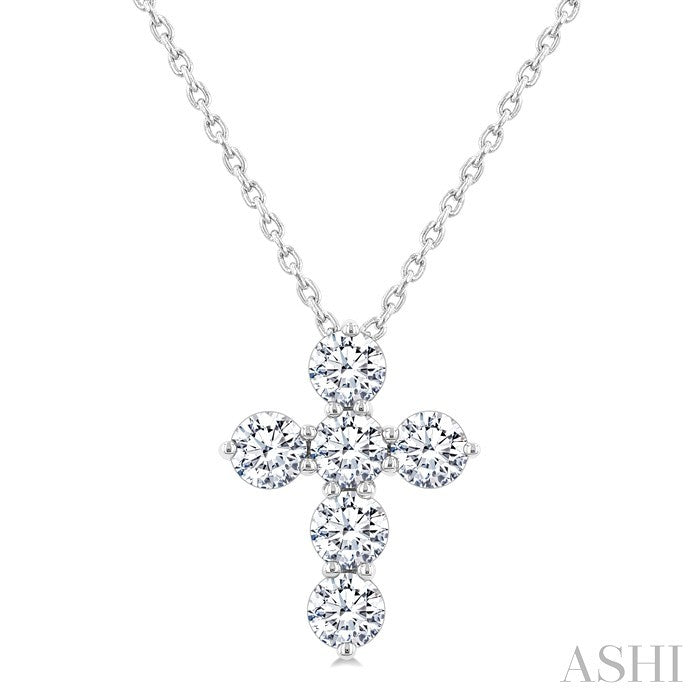 6 Stone Cross Diamond Fashion Pendant