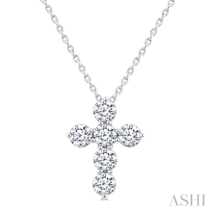 6 Stone Cross Diamond Fashion Pendant