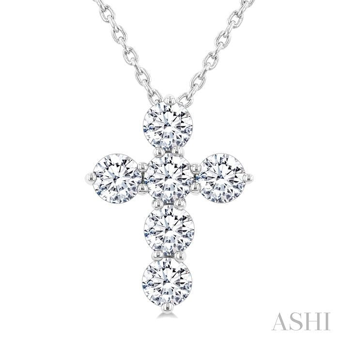 6 Stone Cross Diamond Fashion Pendant
