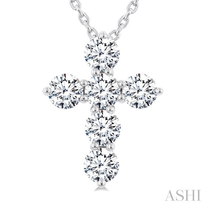 6 Stone Cross Diamond Fashion Pendant