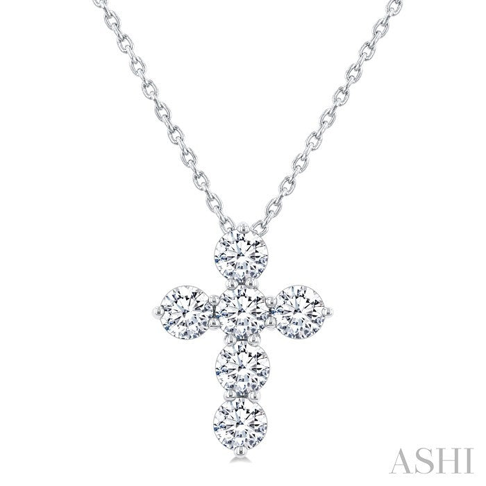 6 Stone Cross Diamond Fashion Pendant