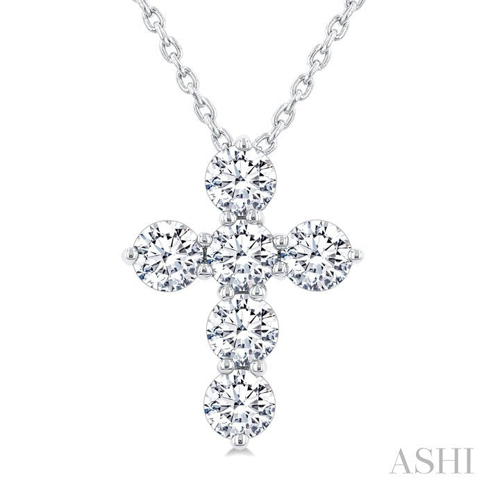 6 Stone Cross Diamond Fashion Pendant