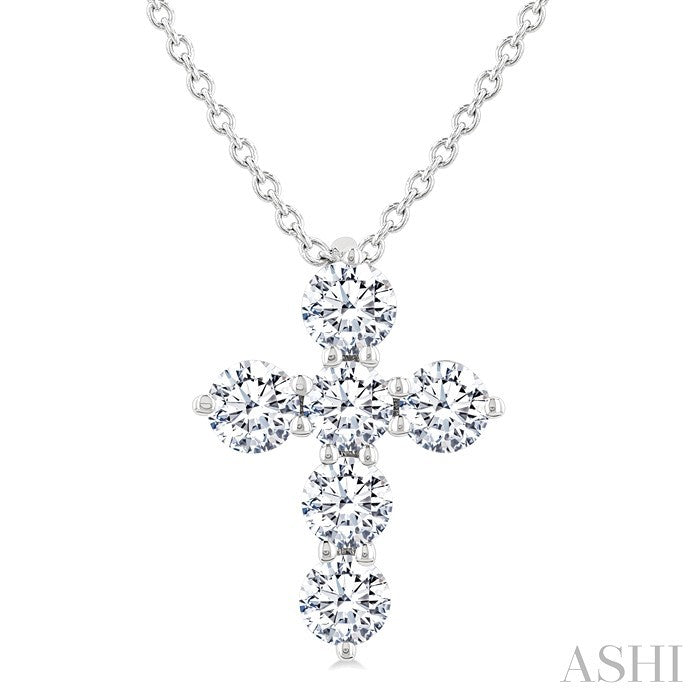 6 Stone Cross Diamond Fashion Pendant