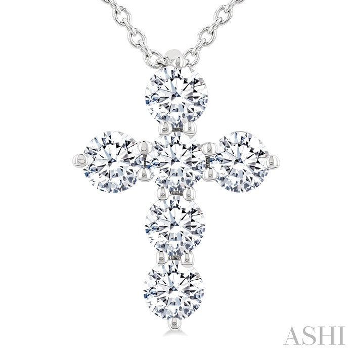 6 Stone Cross Diamond Fashion Pendant