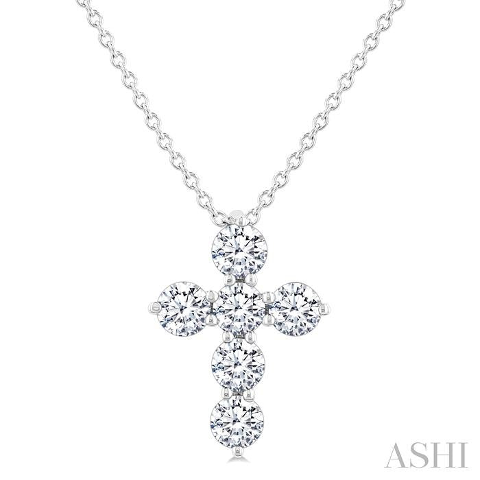 6 Stone Cross Diamond Fashion Pendant