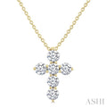 6 Stone Cross Diamond Fashion Pendant