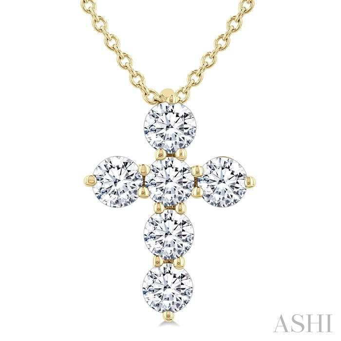 6 Stone Cross Diamond Fashion Pendant