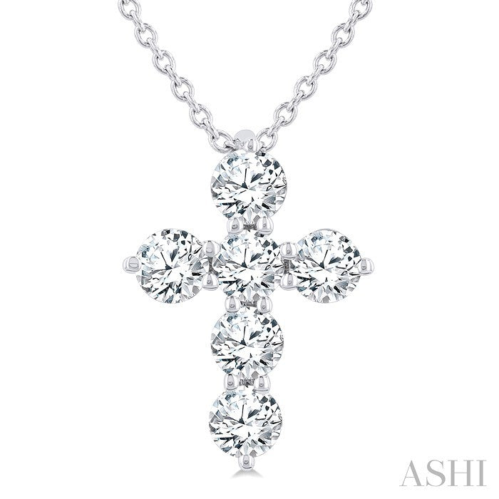 6 Stone Cross Diamond Fashion Pendant