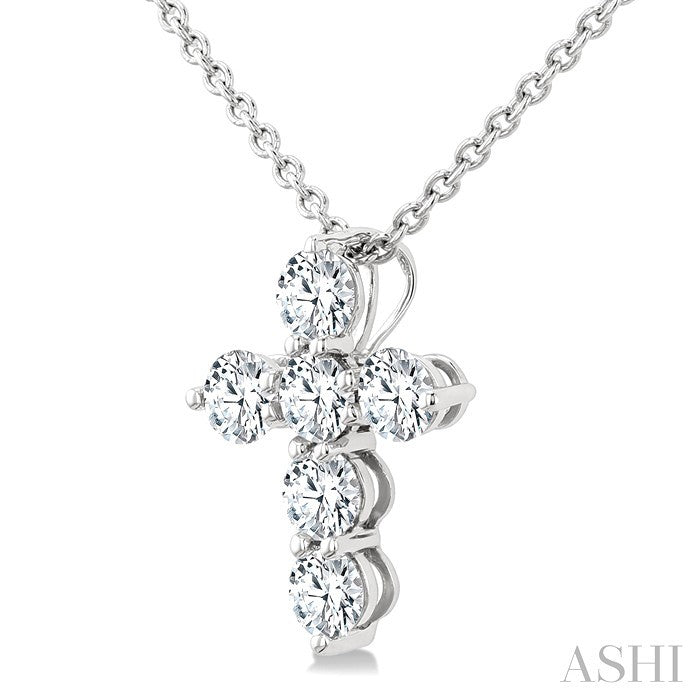 6 Stone Cross Diamond Fashion Pendant