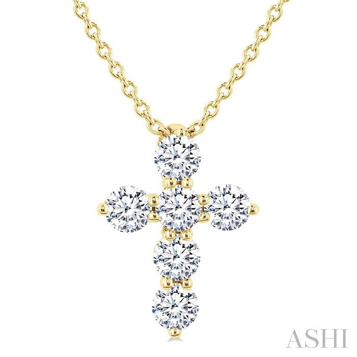 6 Stone Cross Diamond Fashion Pendant