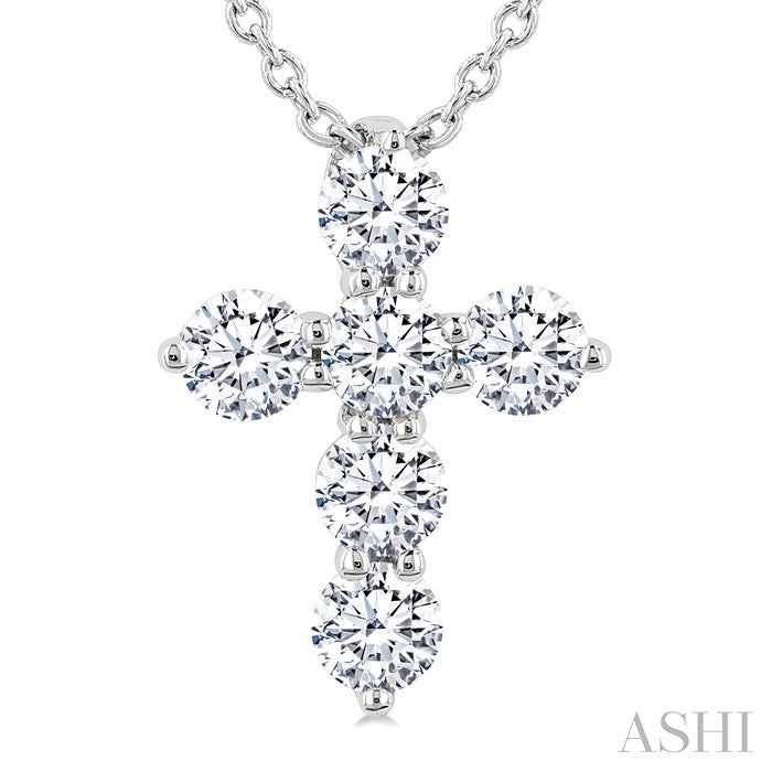 6 Stone Cross Diamond Fashion Pendant