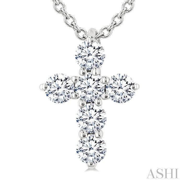 6 Stone Cross Diamond Fashion Pendant