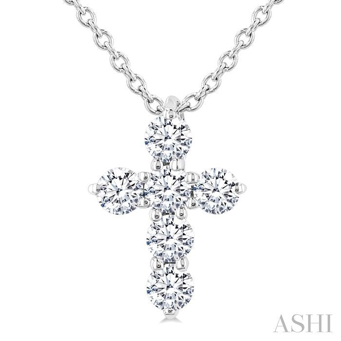 6 Stone Cross Diamond Fashion Pendant