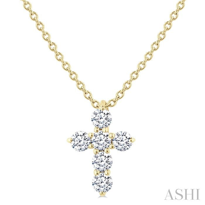 6 Stone Cross Diamond Fashion Pendant