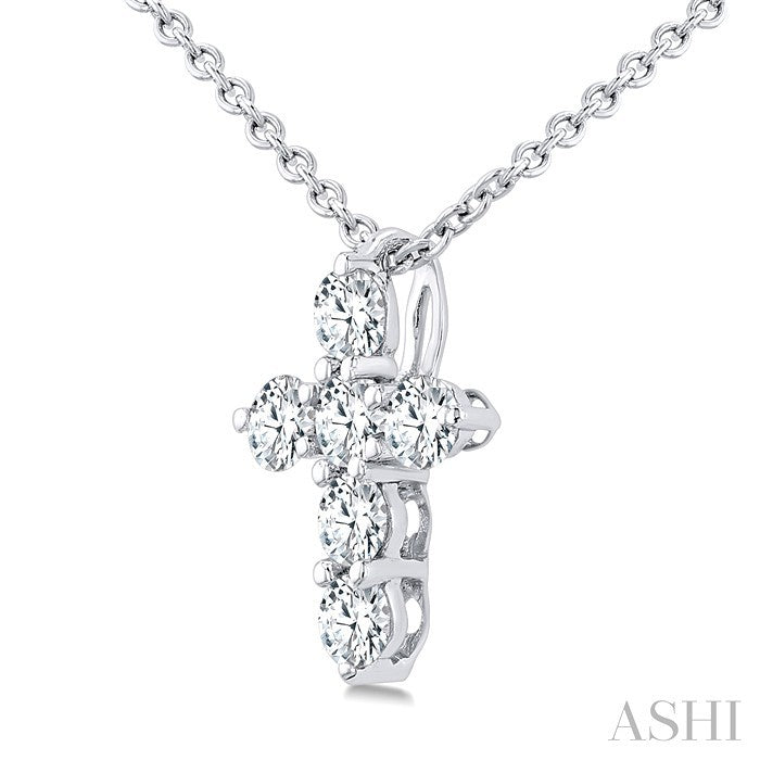 6 Stone Cross Diamond Fashion Pendant