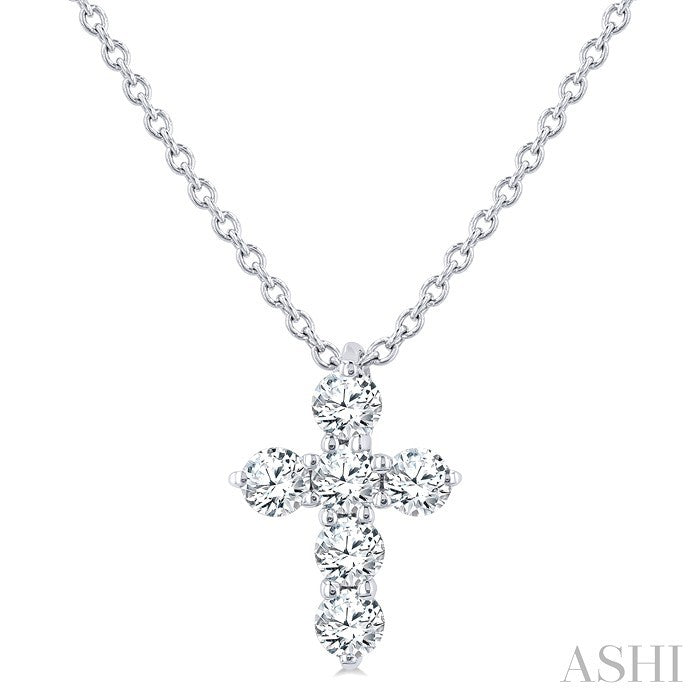 6 Stone Cross Diamond Fashion Pendant