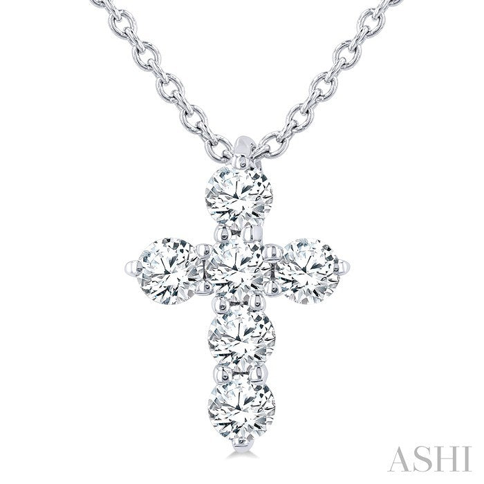 6 Stone Cross Diamond Fashion Pendant
