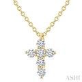 6 Stone Cross Diamond Fashion Pendant