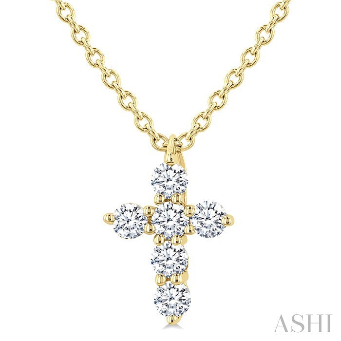 6 Stone Cross Diamond Fashion Pendant